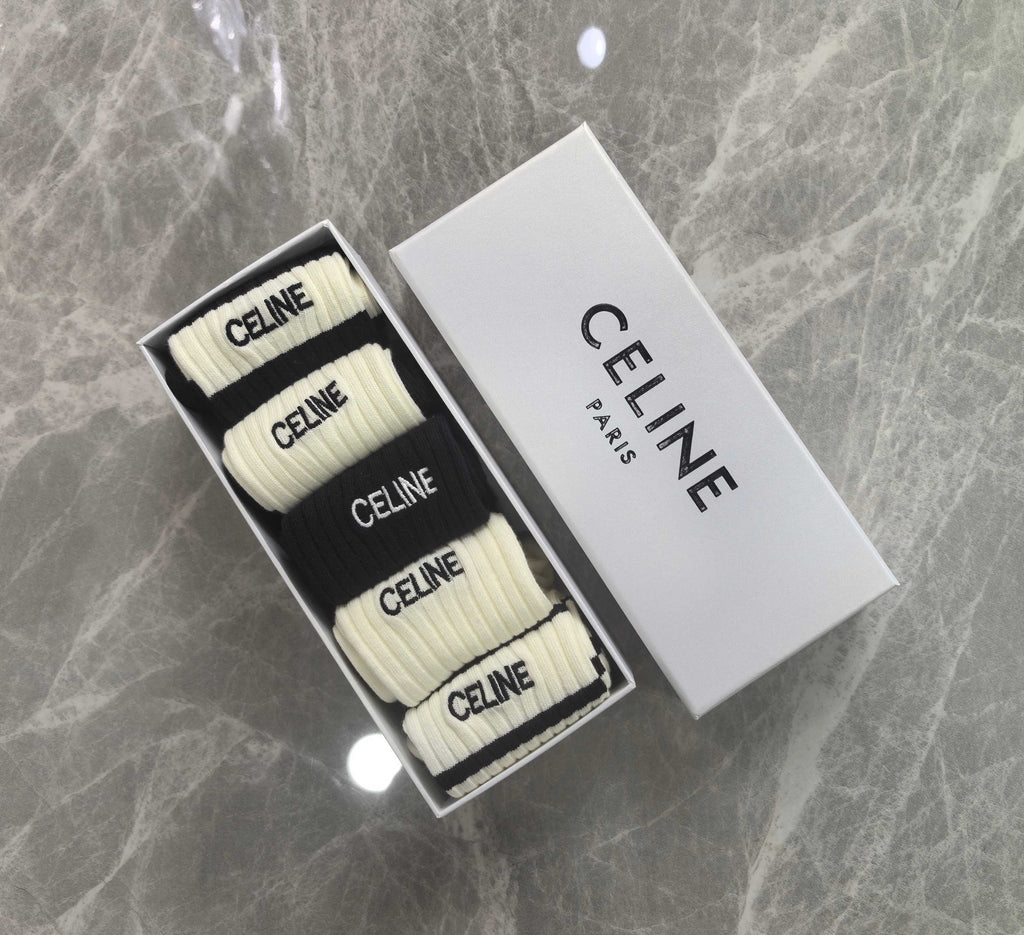 Celine Cotton Short Socks - 5-Pair Pack