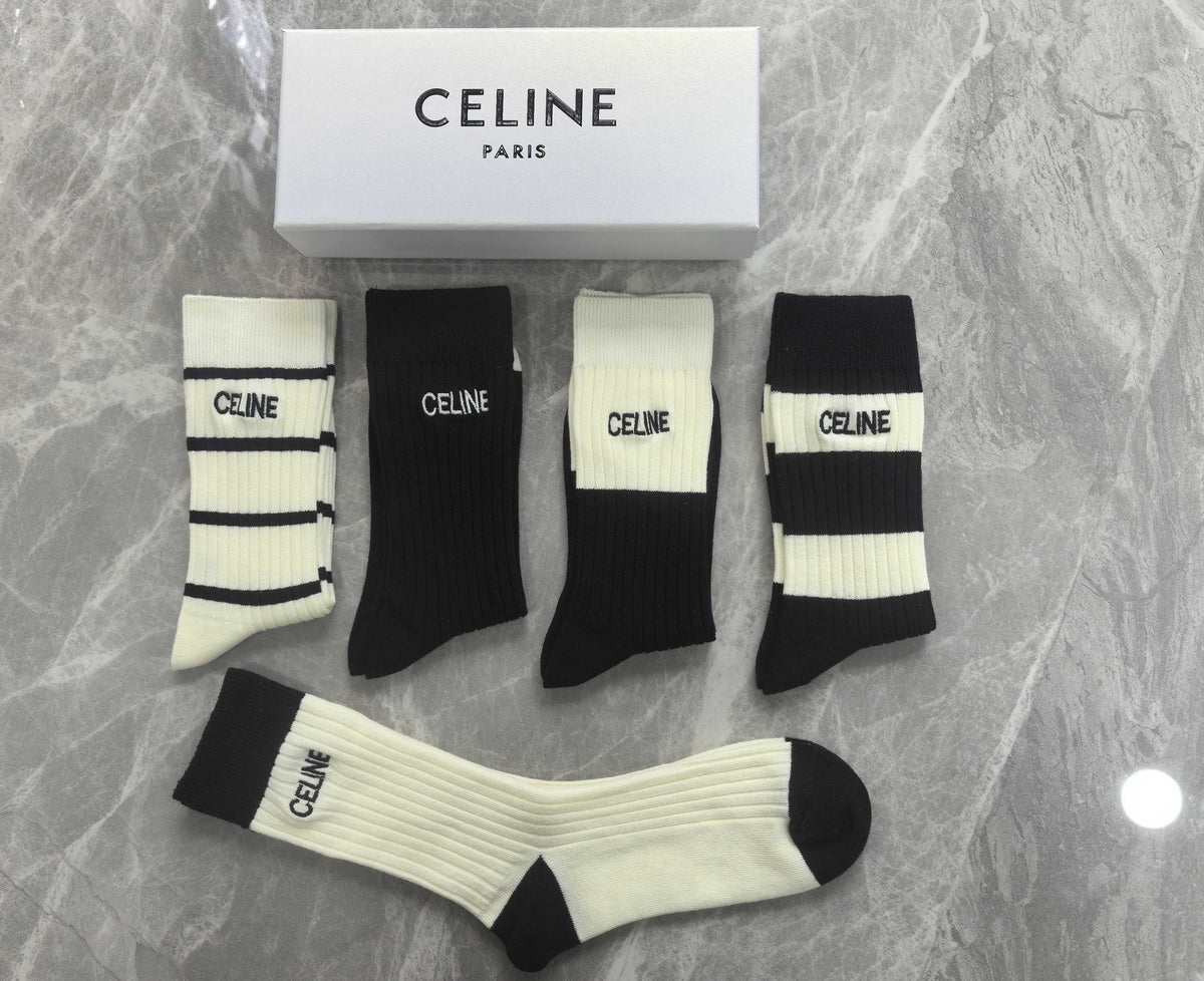 Celine Cotton Short Socks - 5-Pair Pack