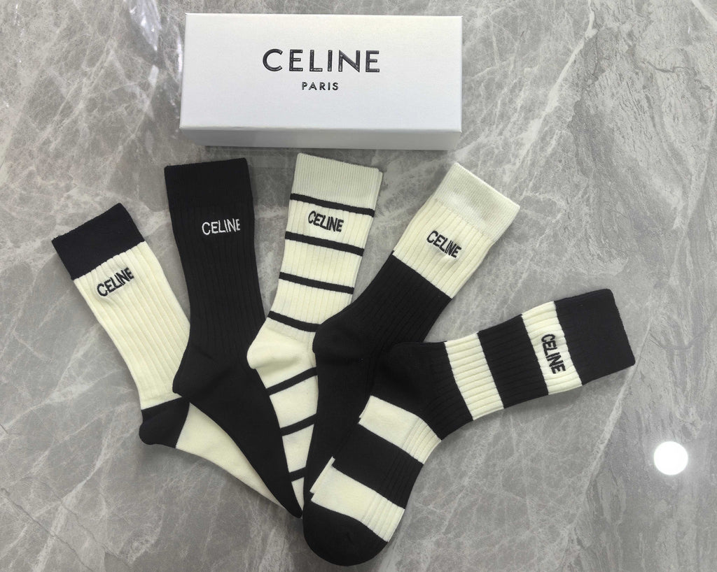 Celine Cotton Short Socks - 5-Pair Pack
