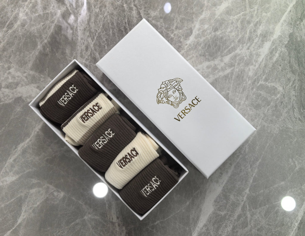 Versace Cotton Short Socks - 5-Pair Pack