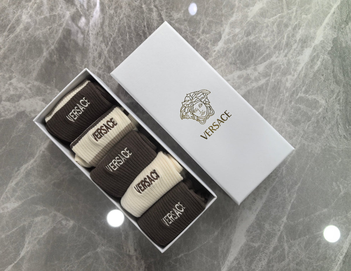 Versace Cotton Short Socks - 5-Pair Pack