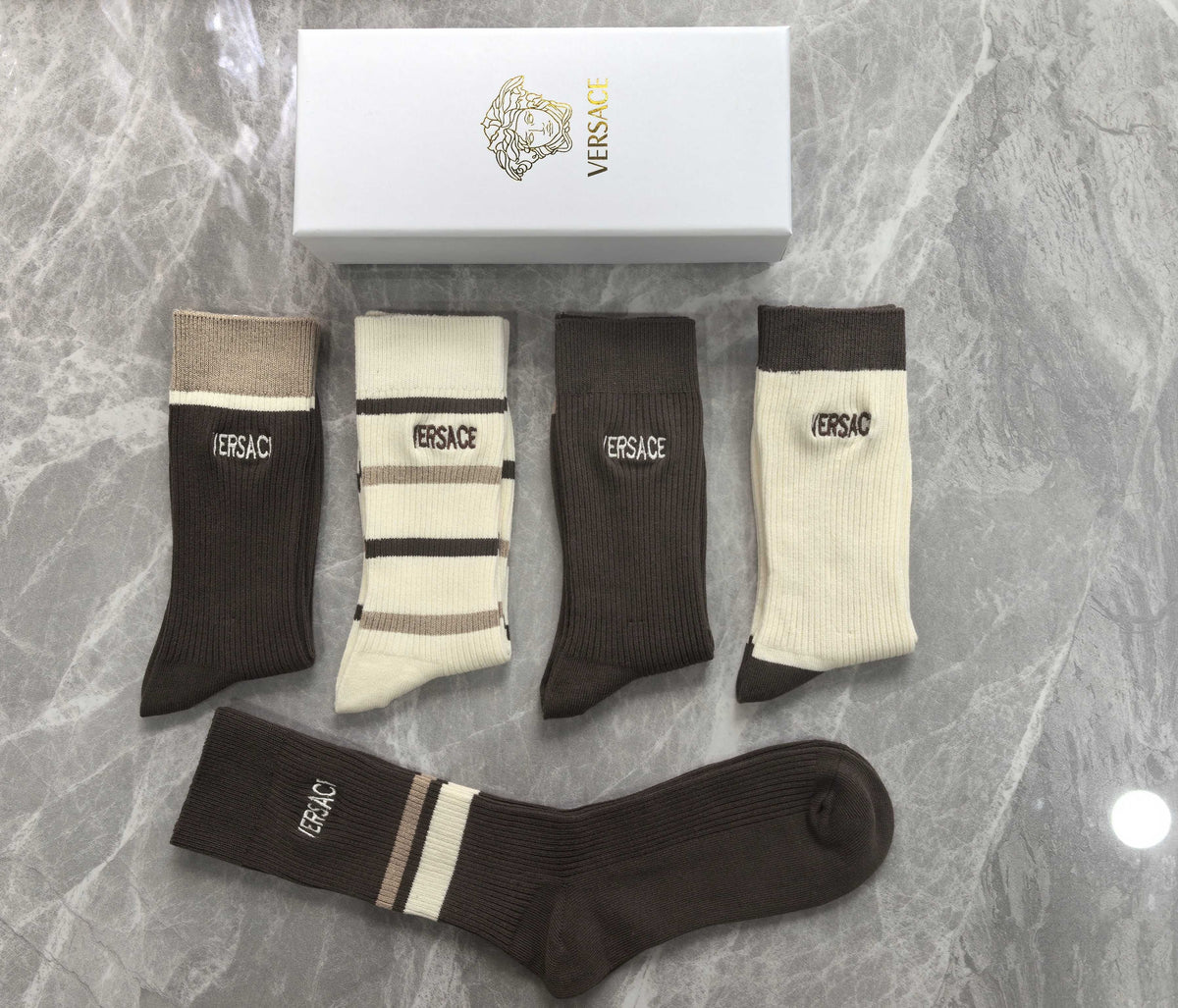 Versace Cotton Short Socks - 5-Pair Pack