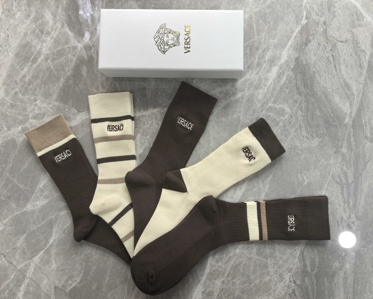 Versace Cotton Short Socks - 5-Pair Pack