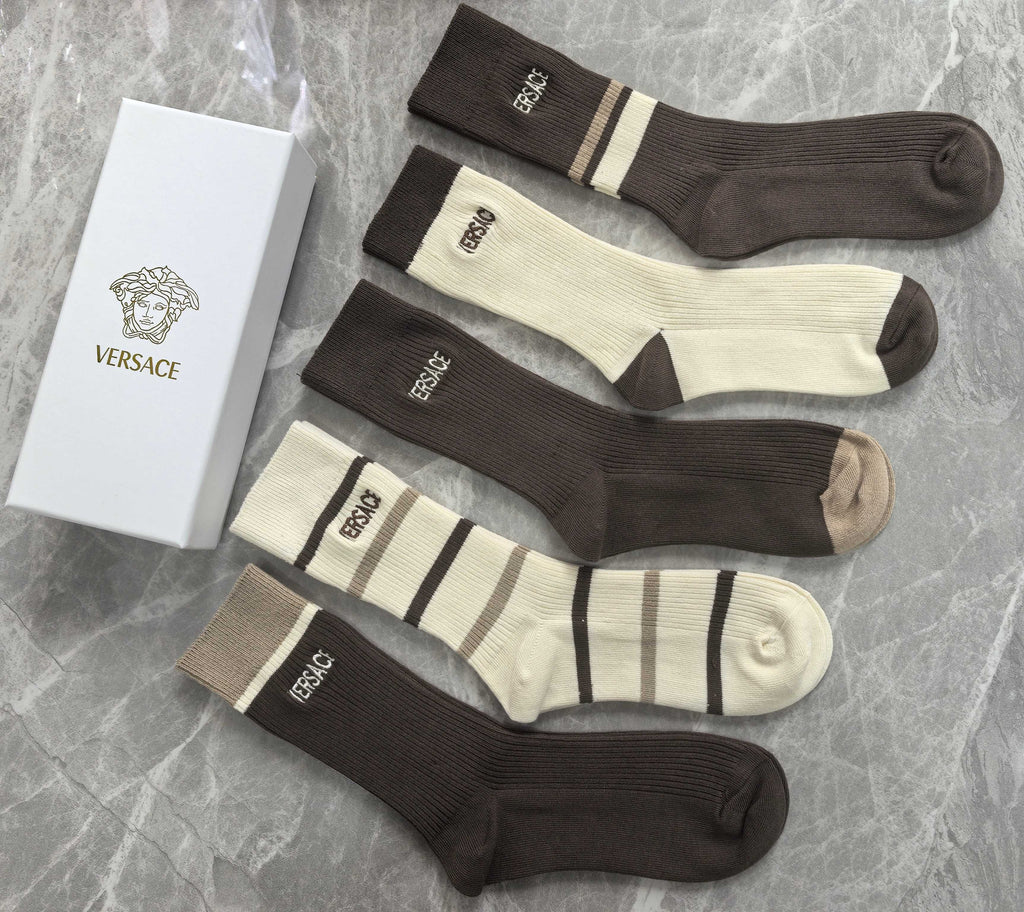 Versace Cotton Short Socks - 5-Pair Pack