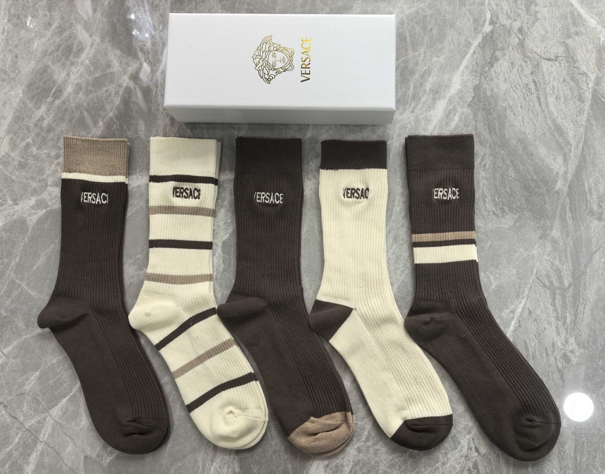 Versace Cotton Short Socks - 5-Pair Pack