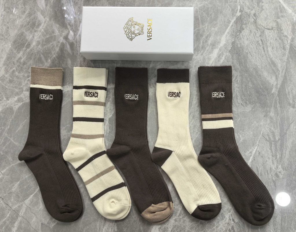Versace Cotton Short Socks - 5-Pair Pack