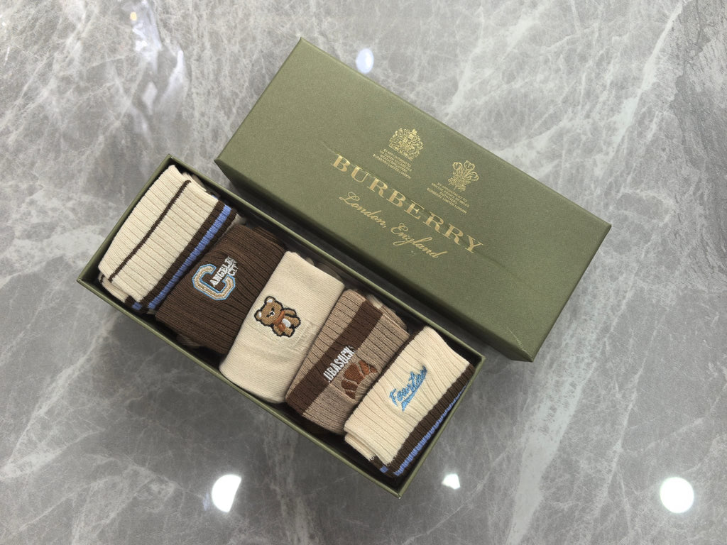 Burberry Cotton Short Socks - 5-Pair Pack