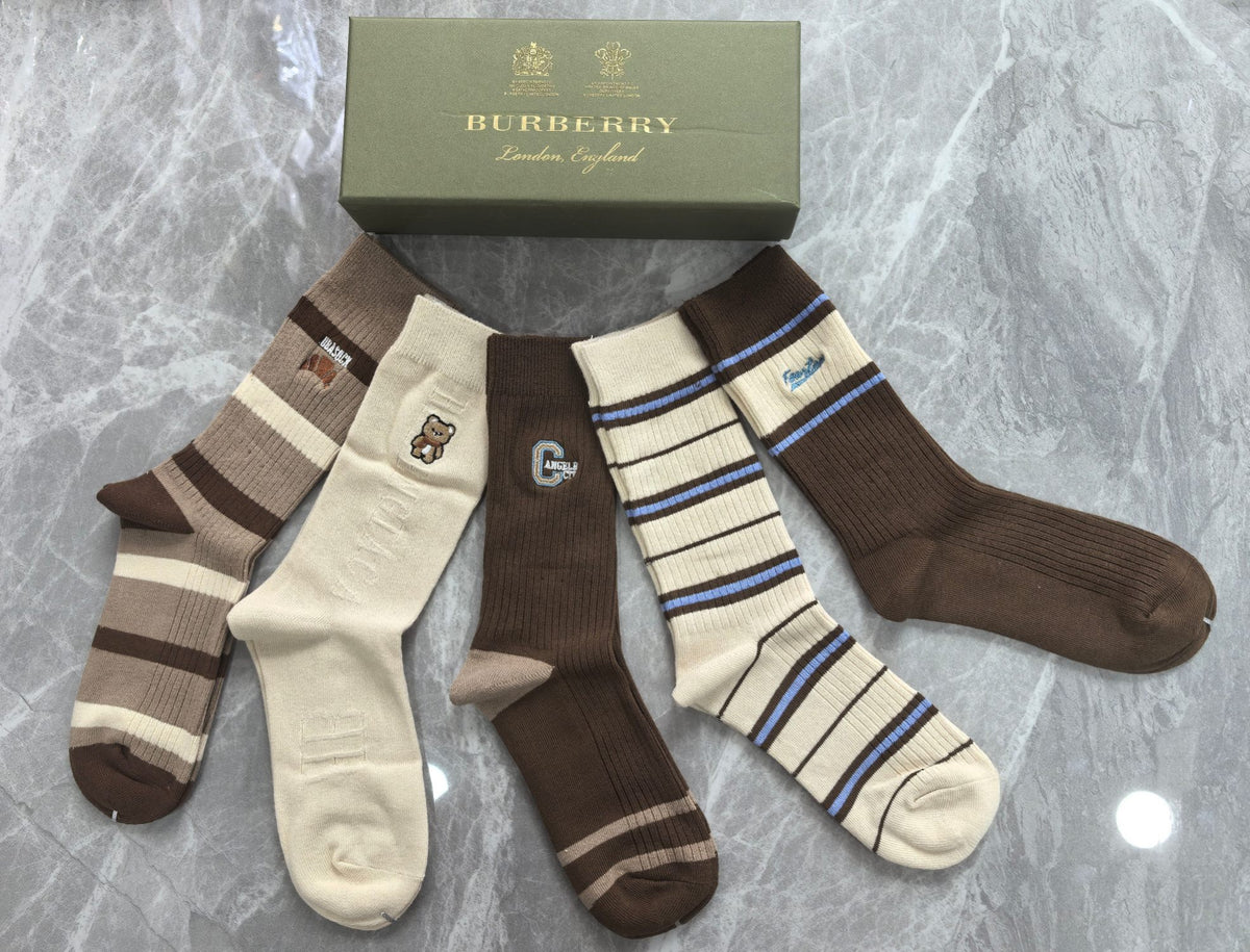 Burberry Cotton Short Socks - 5-Pair Pack