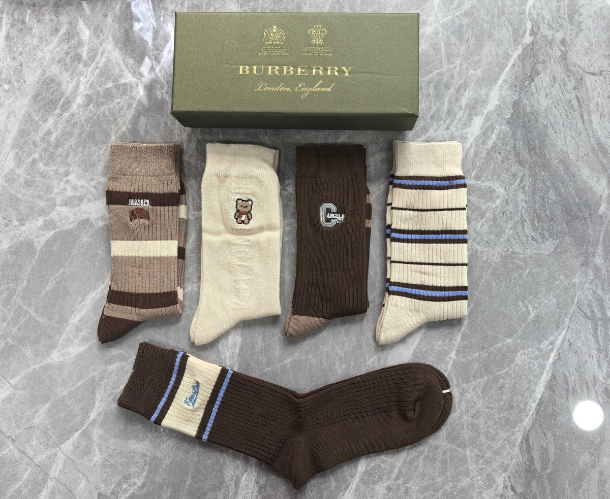 Burberry Cotton Short Socks - 5-Pair Pack