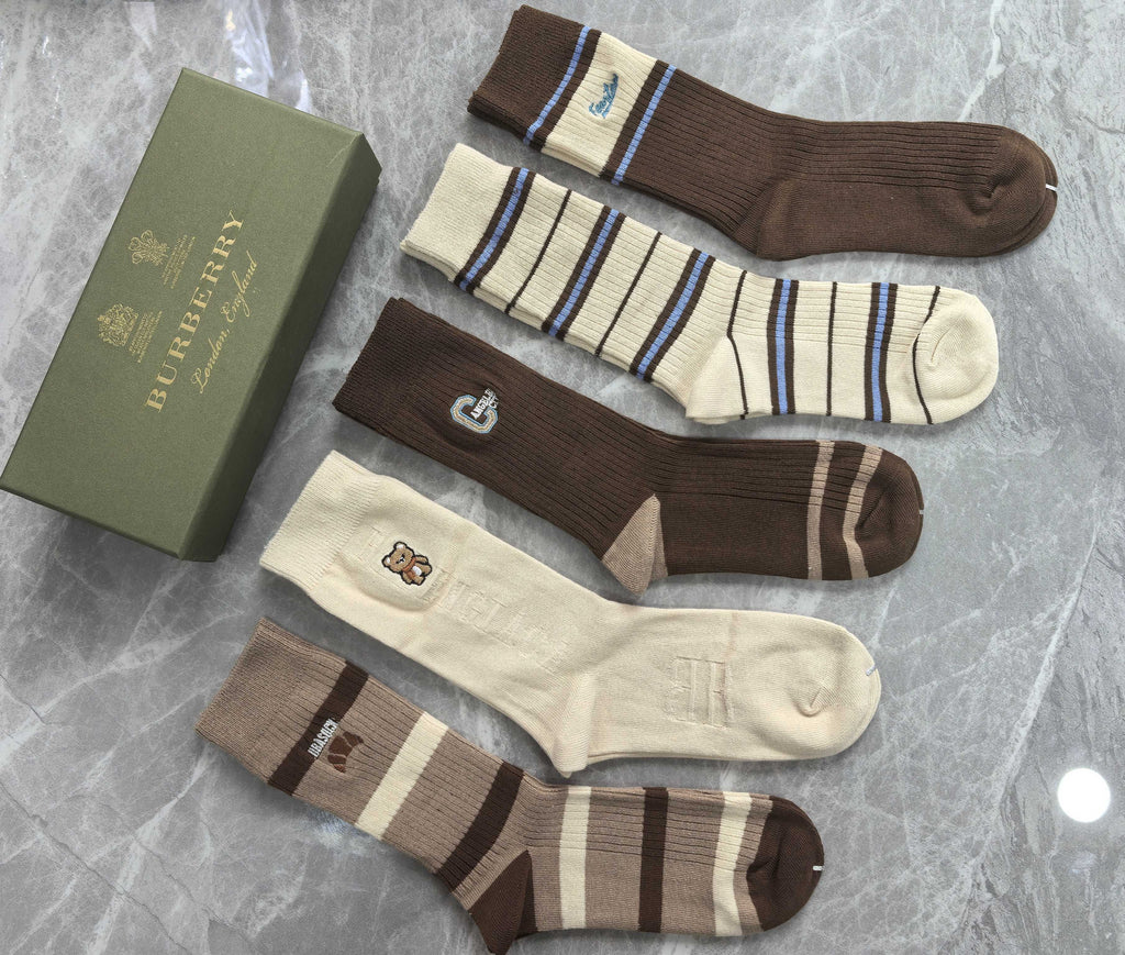 Burberry Cotton Short Socks - 5-Pair Pack