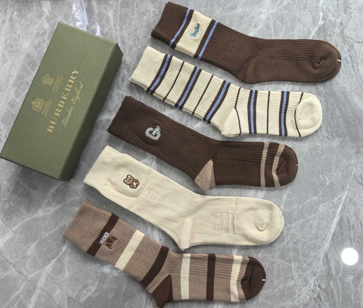 Burberry Cotton Short Socks - 5-Pair Pack