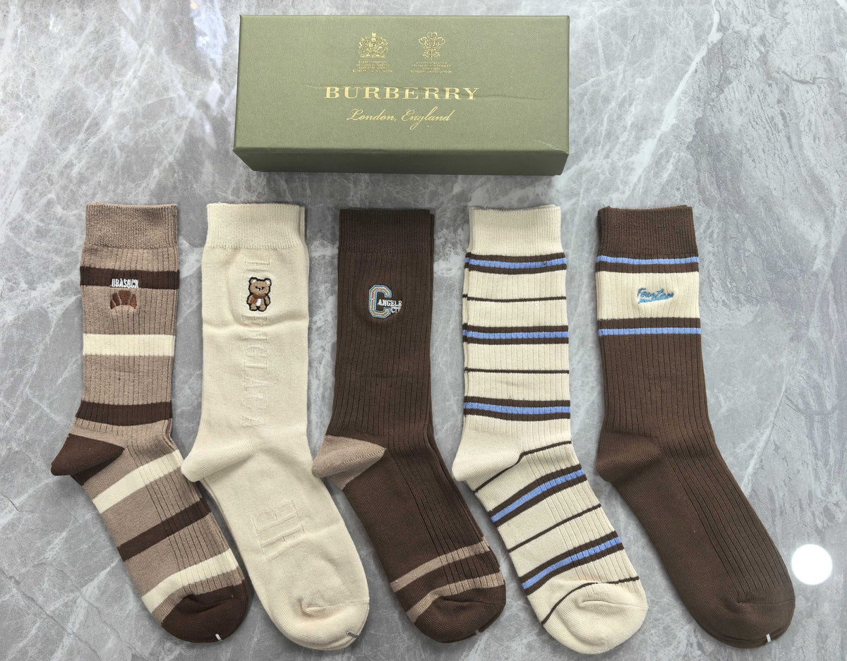 Burberry Cotton Short Socks - 5-Pair Pack