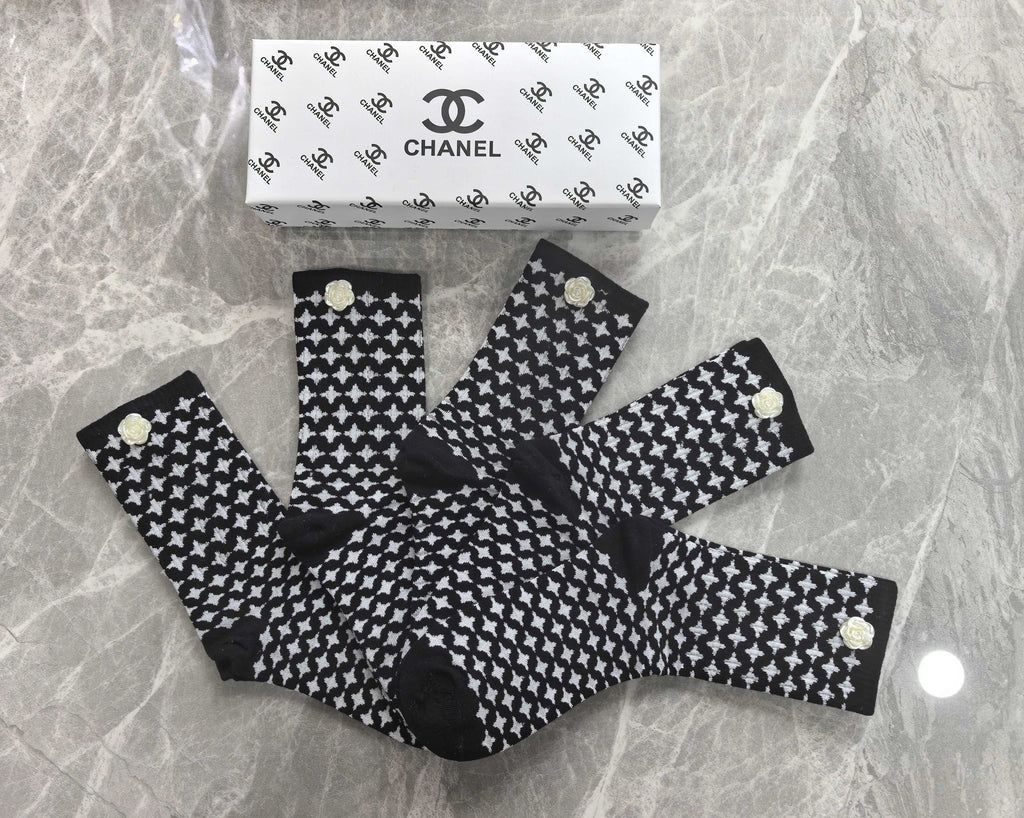 Chanel Cotton Short Socks - 5-Pair Pack