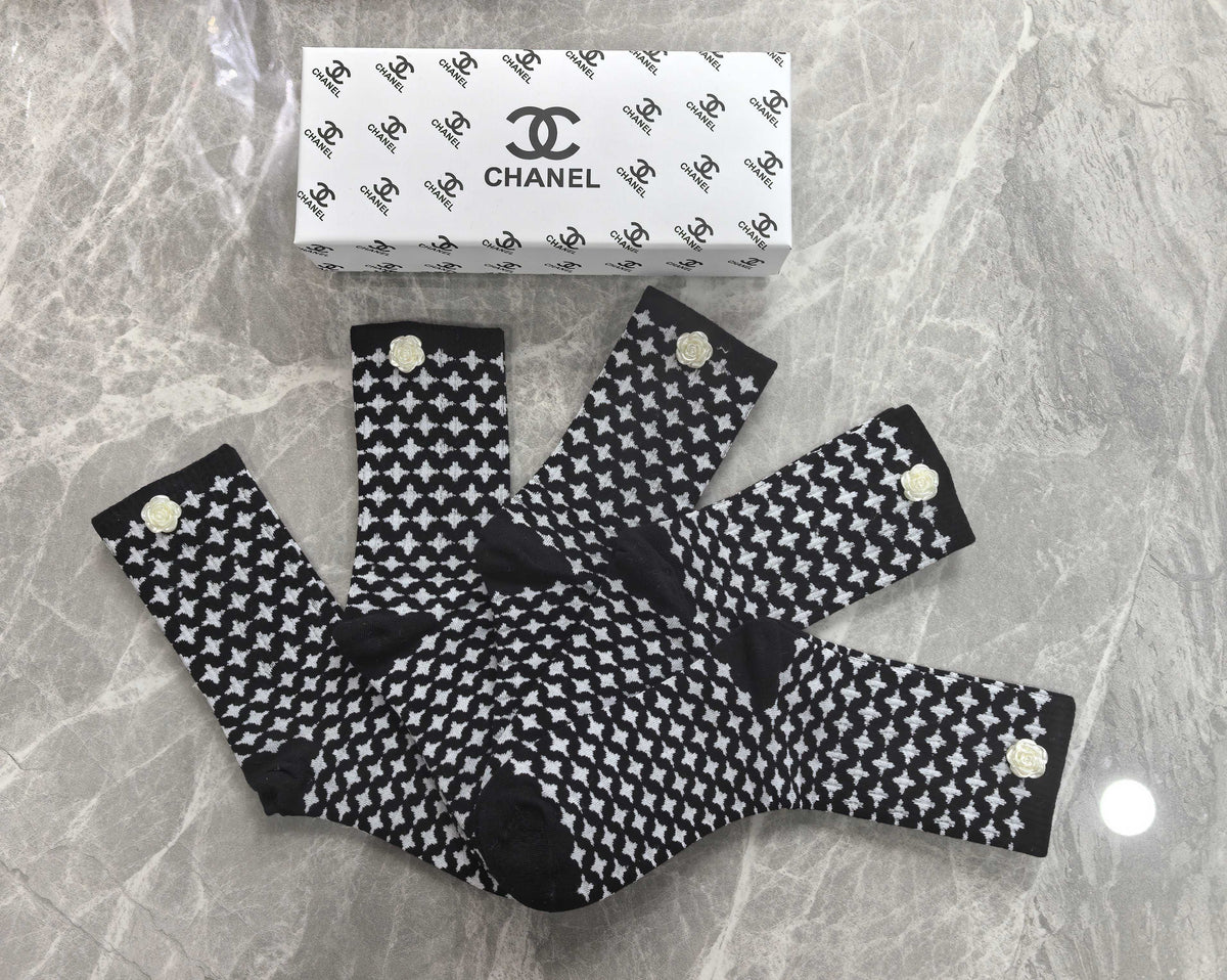Chanel Cotton Short Socks - 5-Pair Pack
