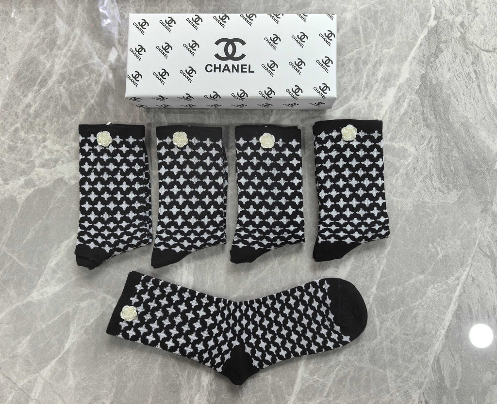 Chanel Cotton Short Socks - 5-Pair Pack