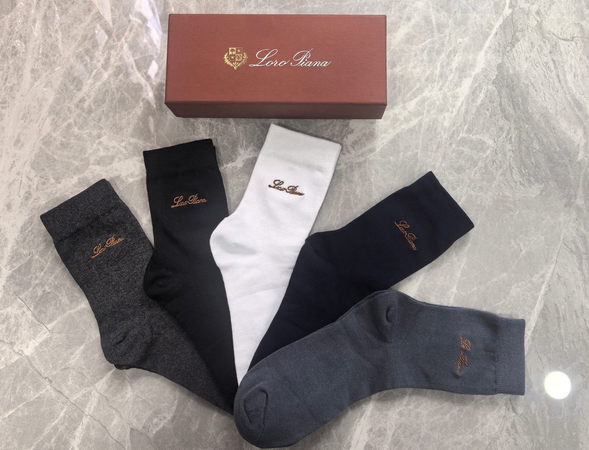 Loro Piana Understated Wordmarks Ankle Socks - 5-Pair Set
