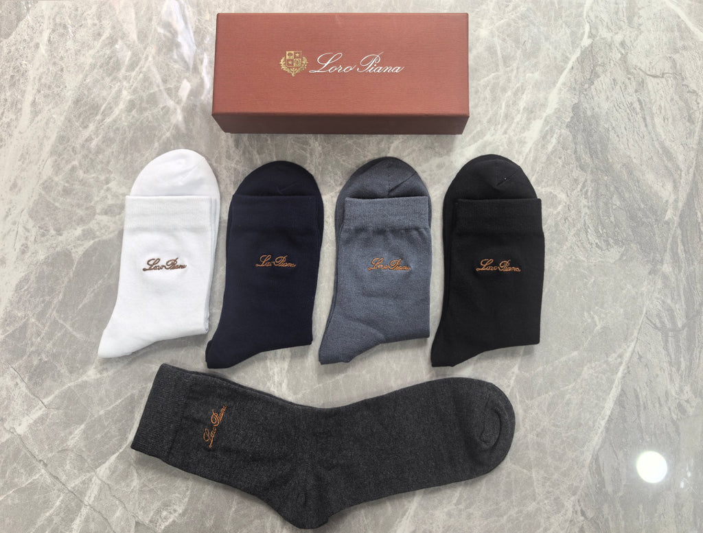 Loro Piana Understated Wordmarks Ankle Socks - 5-Pair Set