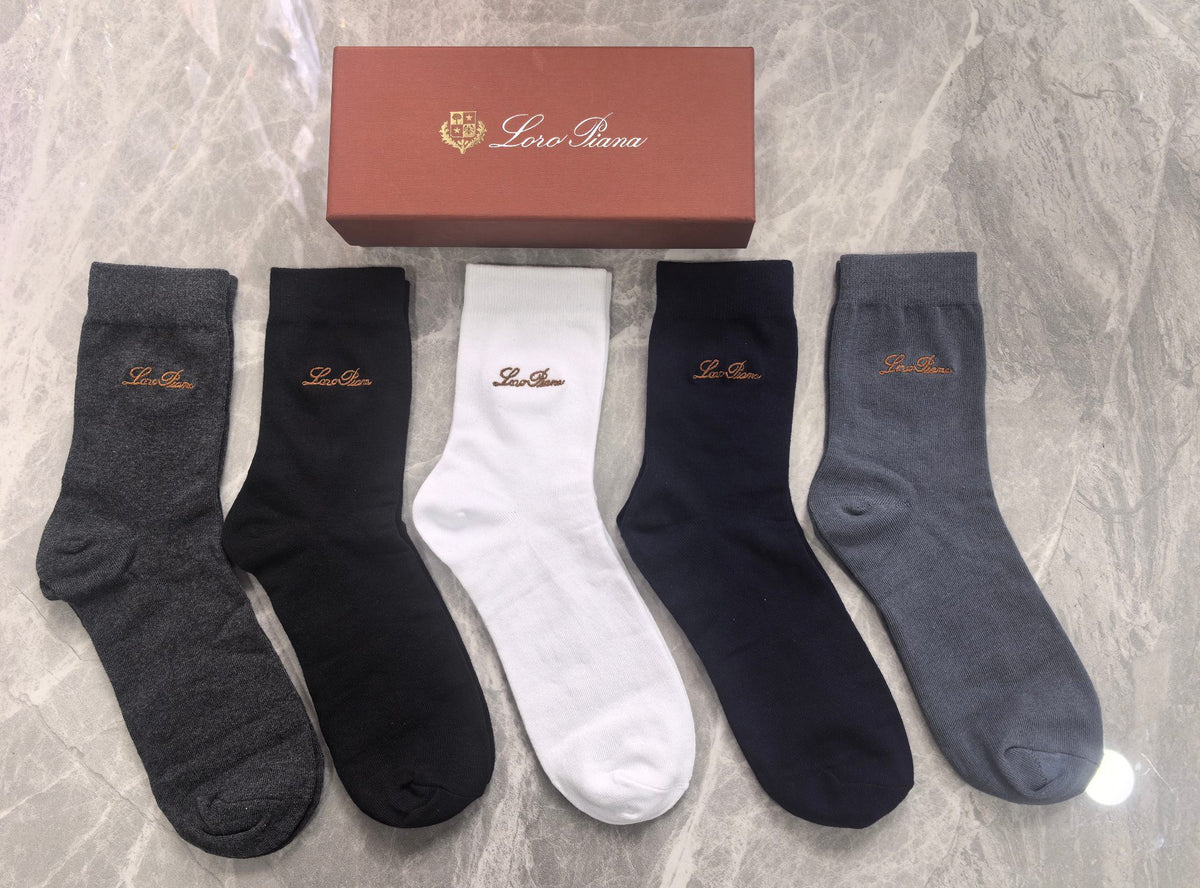 Loro Piana Understated Wordmarks Ankle Socks - 5-Pair Set