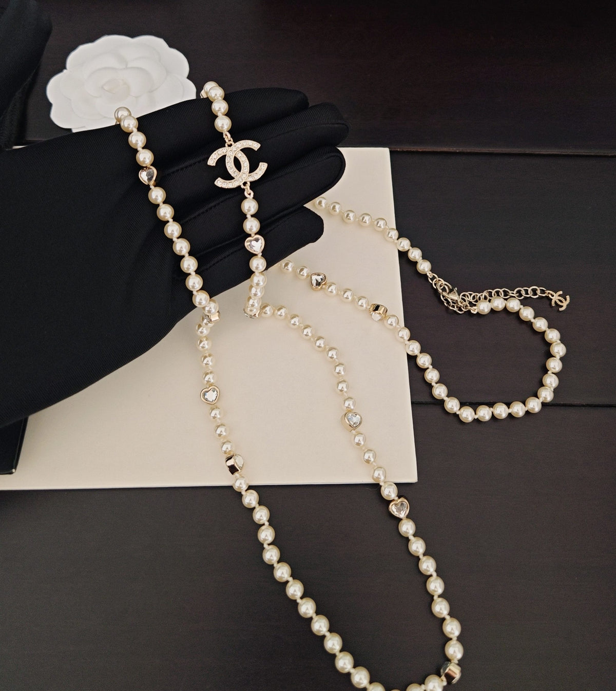 Heart Pearl-Detail Pendant Necklace – Pearl Detail – Design 002 front product view