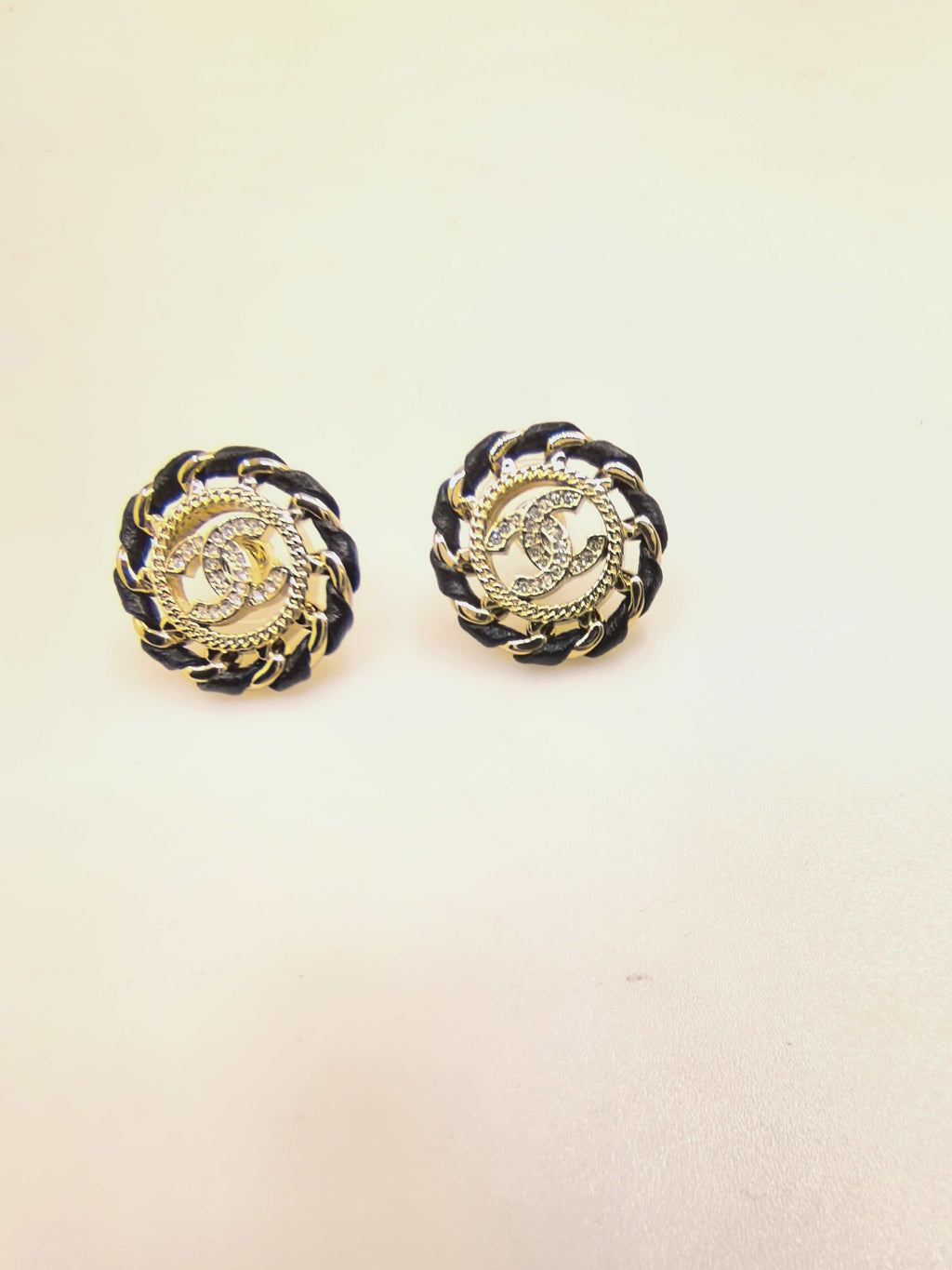 black brass hollow Stud Earrings for women - product detail view