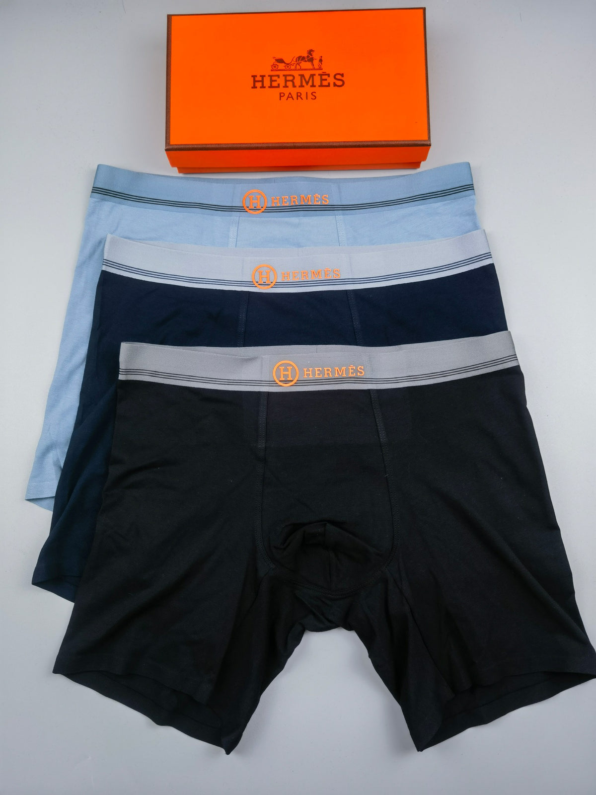 Hermes Cotton Men's Boxer Briefs - 3-Piece Box