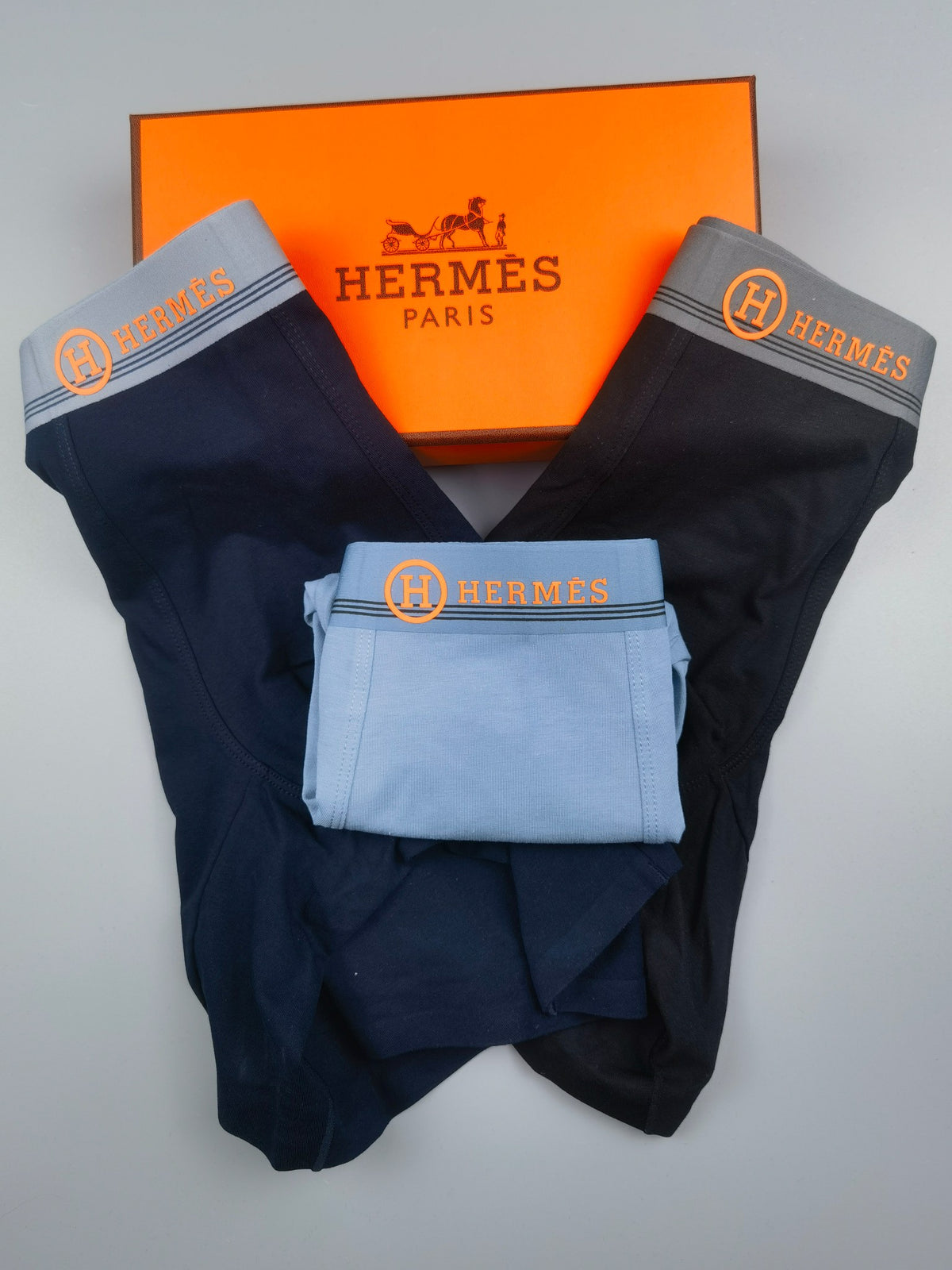 Hermes Cotton Men's Boxer Briefs - 3-Piece Box