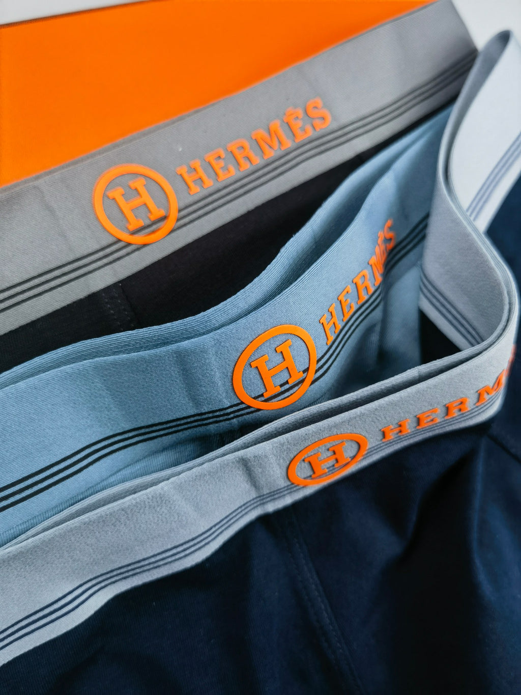 Hermes Cotton Men's Boxer Briefs - 3-Piece Box