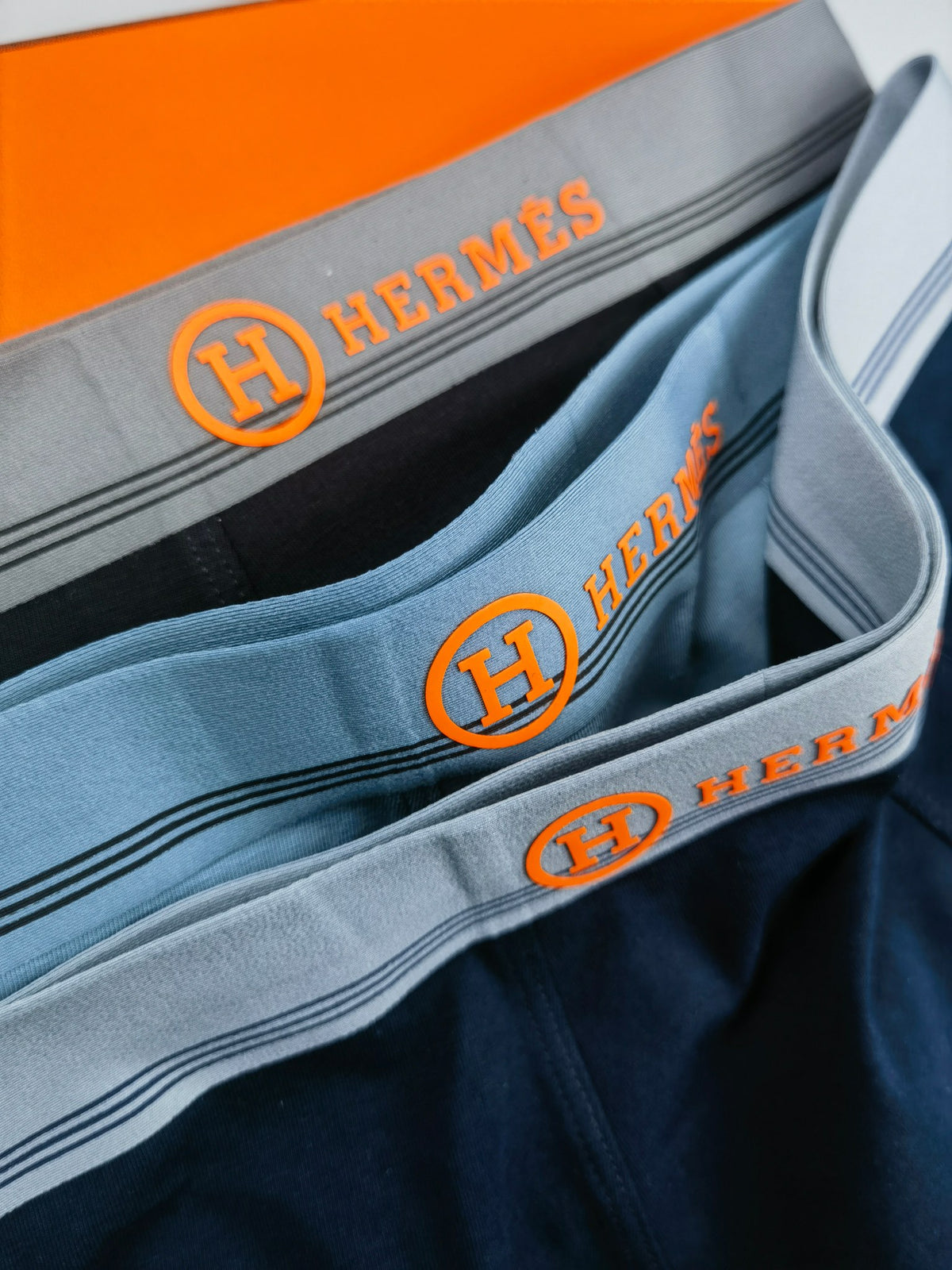 Hermes Cotton Men's Boxer Briefs - 3-Piece Box