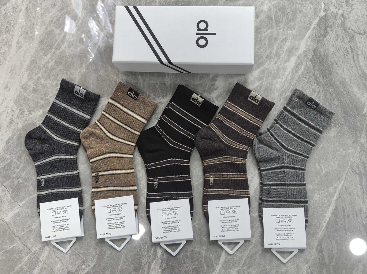 Alo Cotton Crew Socks - 5-Pair Pack