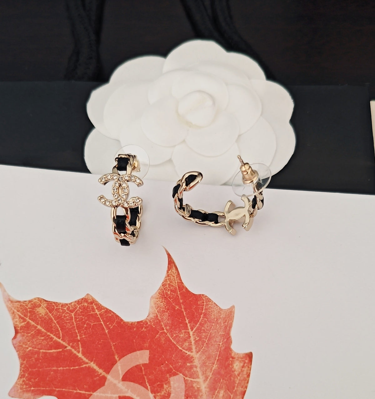 Signature Emblem Jewelry Accessory in Gold-Tone – Black Detail main product view