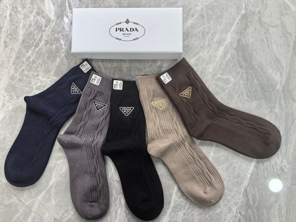 Prada Crew Socks - 5-Pair Pack