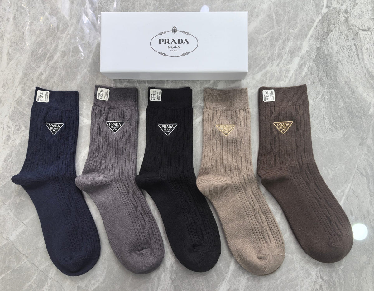 Prada Crew Socks - 5-Pair Pack