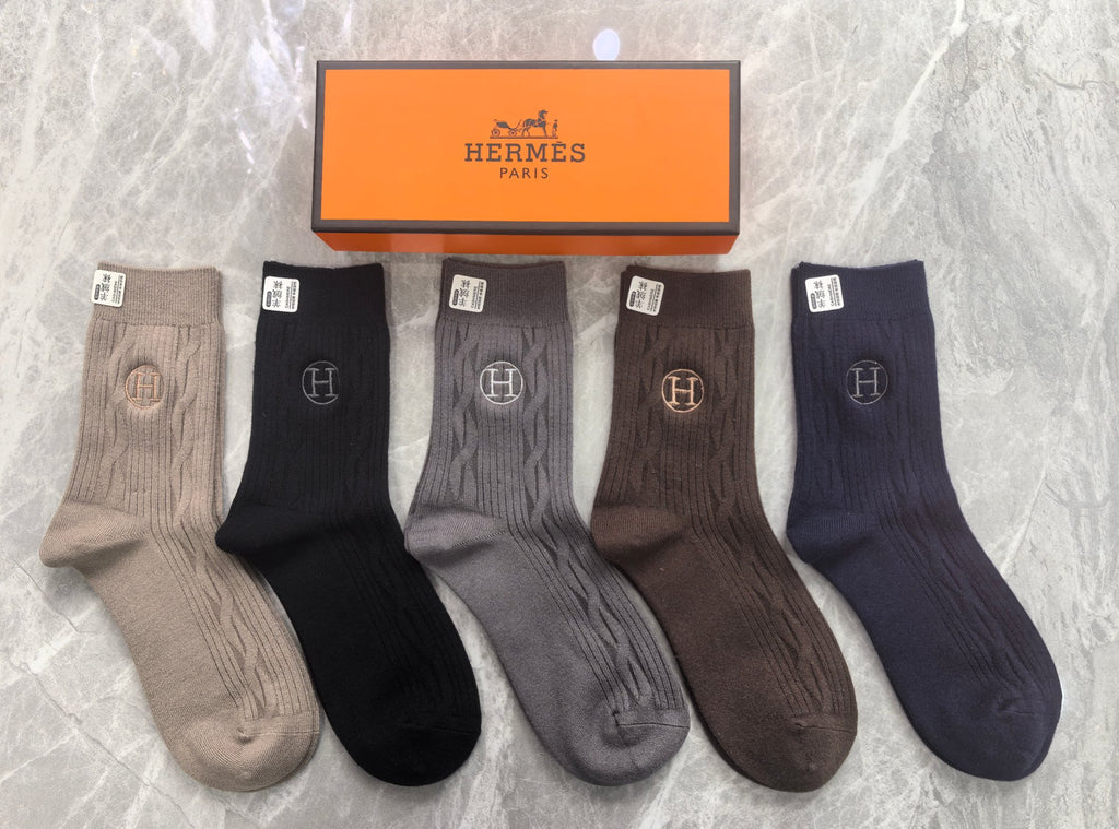 Hermes Crew Socks - 5-Pair Pack