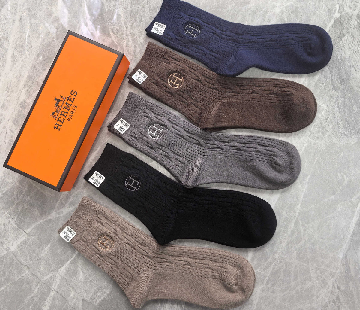Hermes Crew Socks - 5-Pair Pack