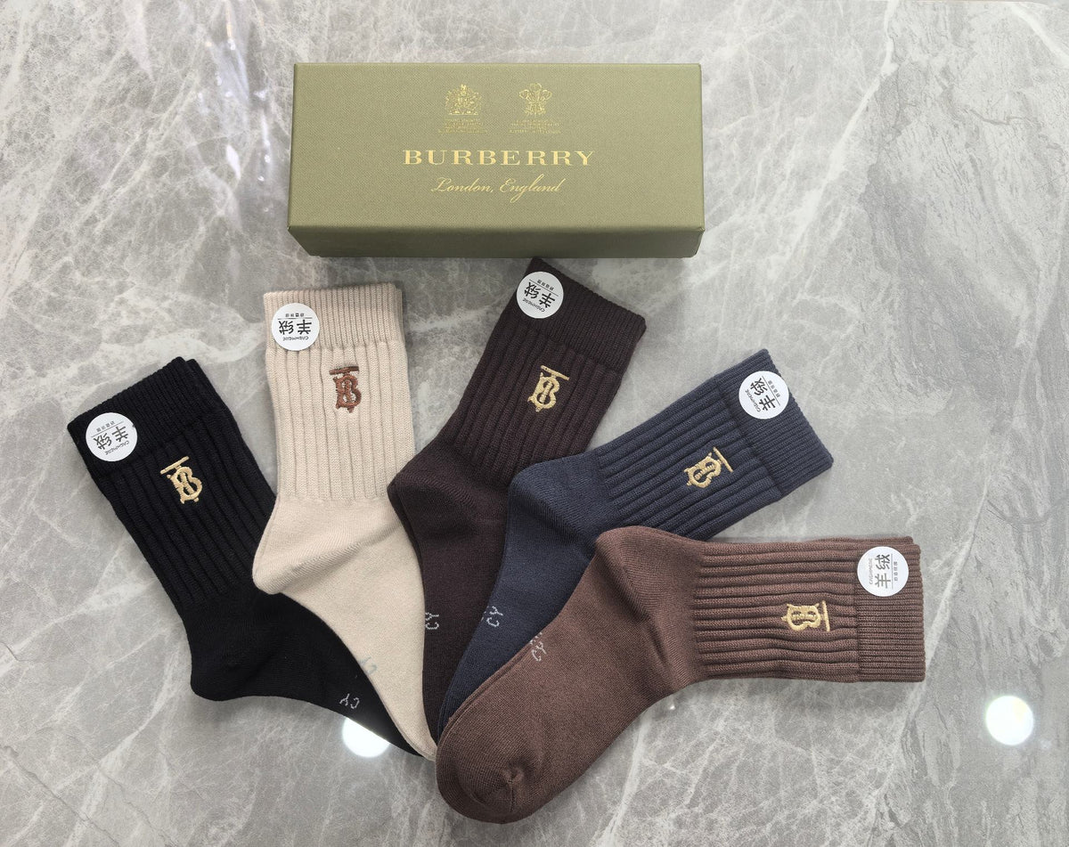 Burberry Crew Socks - 5-Pair Pack