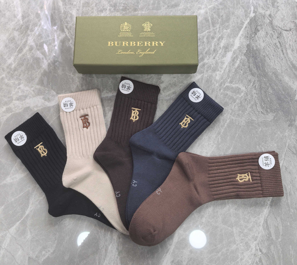 Burberry Crew Socks - 5-Pair Pack