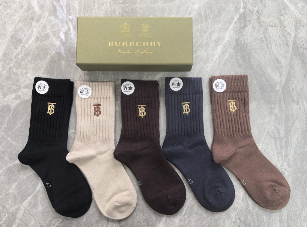 Burberry Crew Socks - 5-Pair Pack