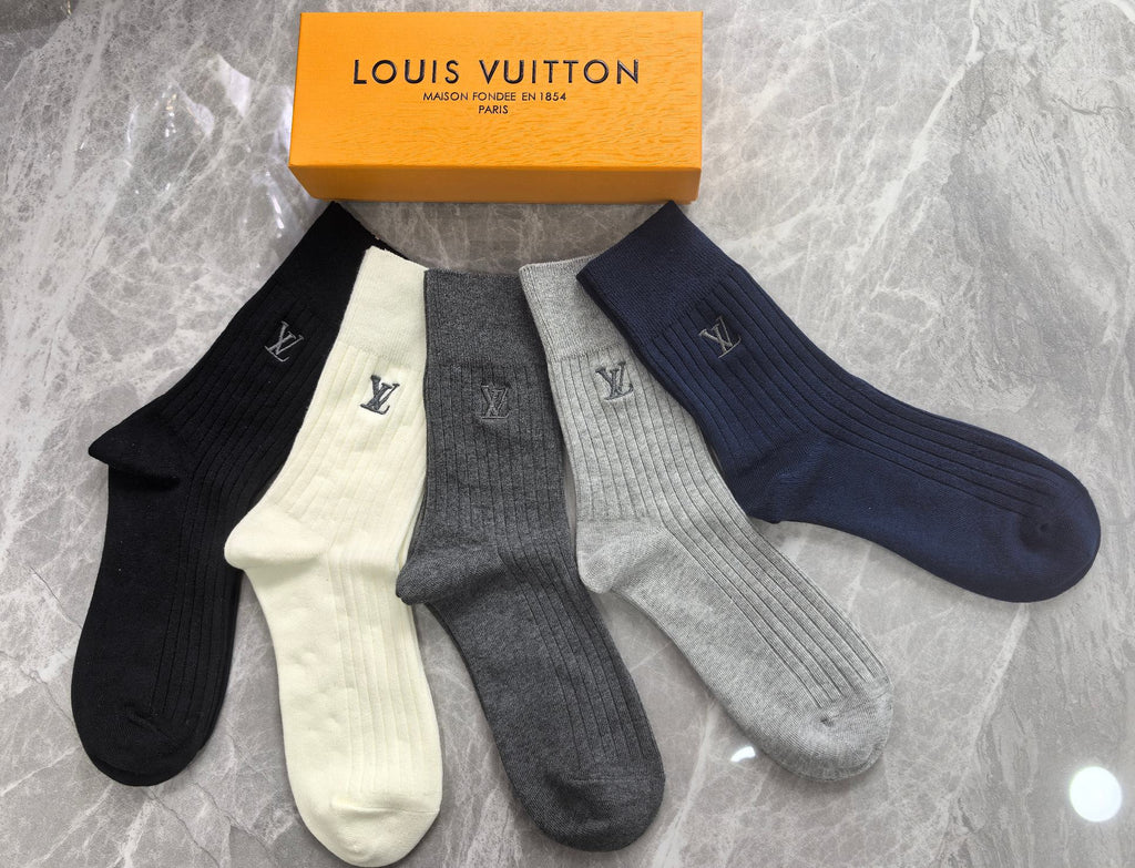 Louis Vuitton Cotton Crew Socks - 5-Pair Pack