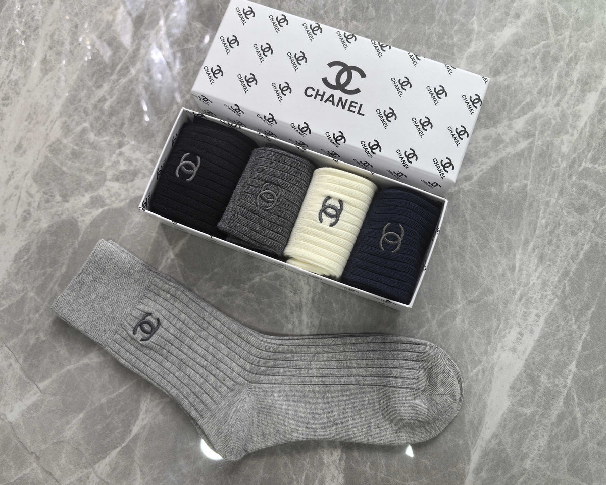 Chanel Cotton Crew Socks - 5-Pair Pack