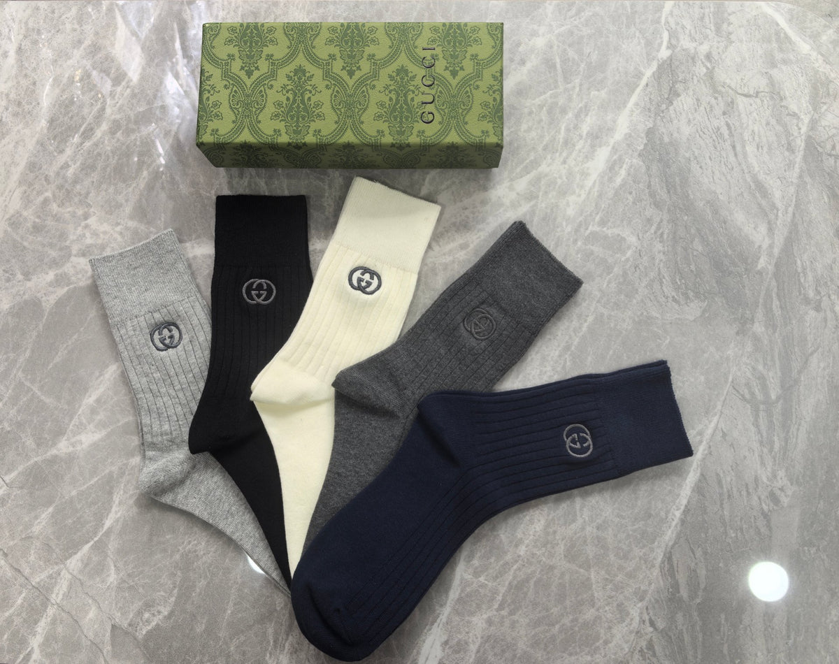 Gucci Cotton Crew Socks - 5-Pair Pack