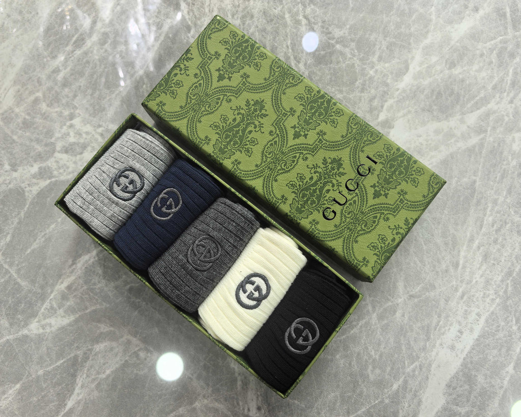 Gucci Cotton Crew Socks - 5-Pair Pack