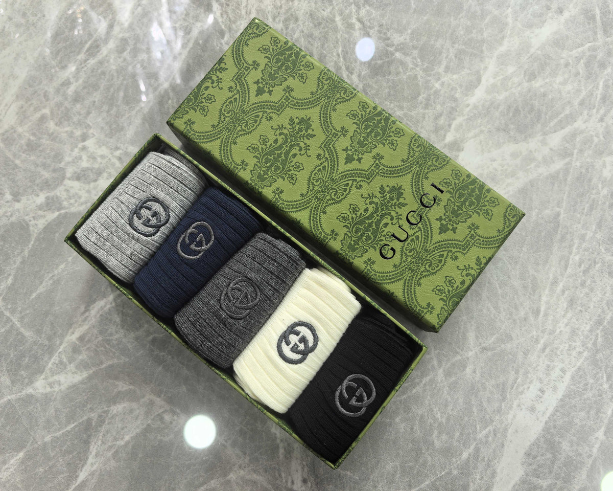 Gucci Cotton Crew Socks - 5-Pair Pack