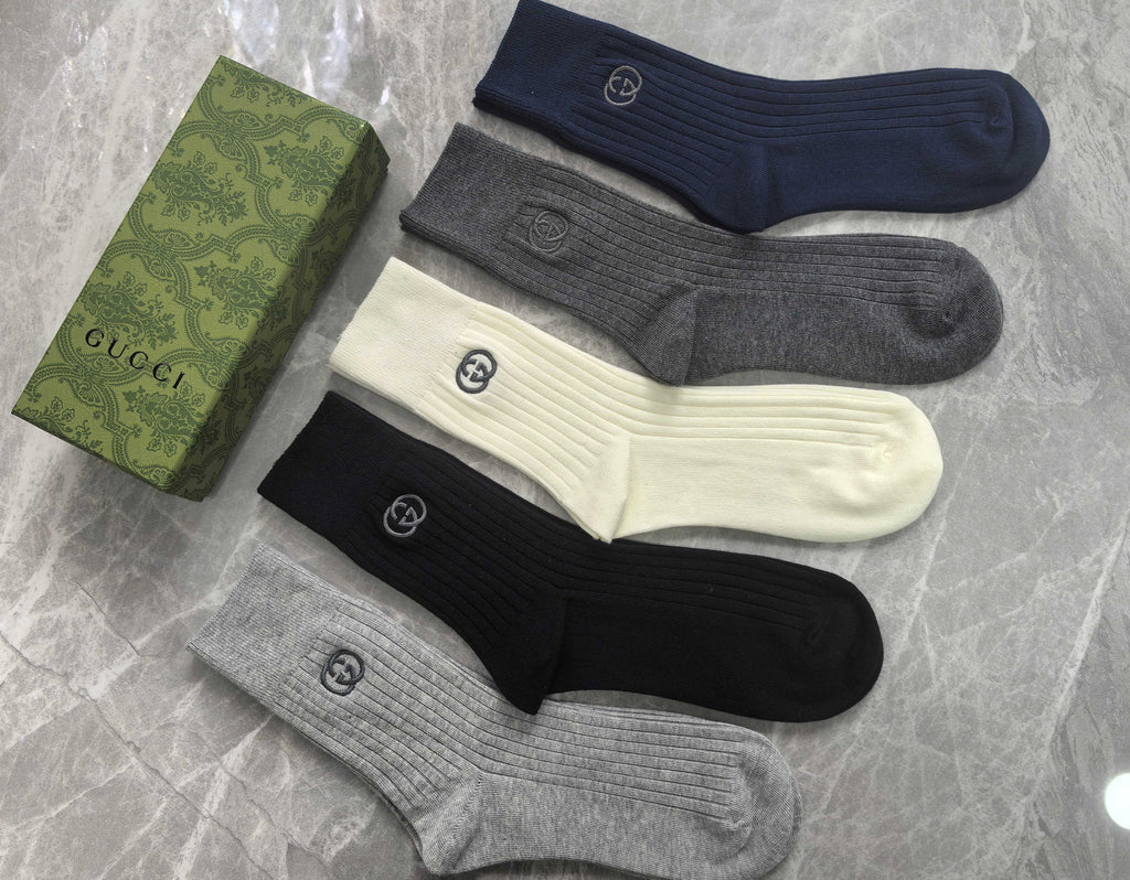 Gucci Cotton Crew Socks - 5-Pair Pack