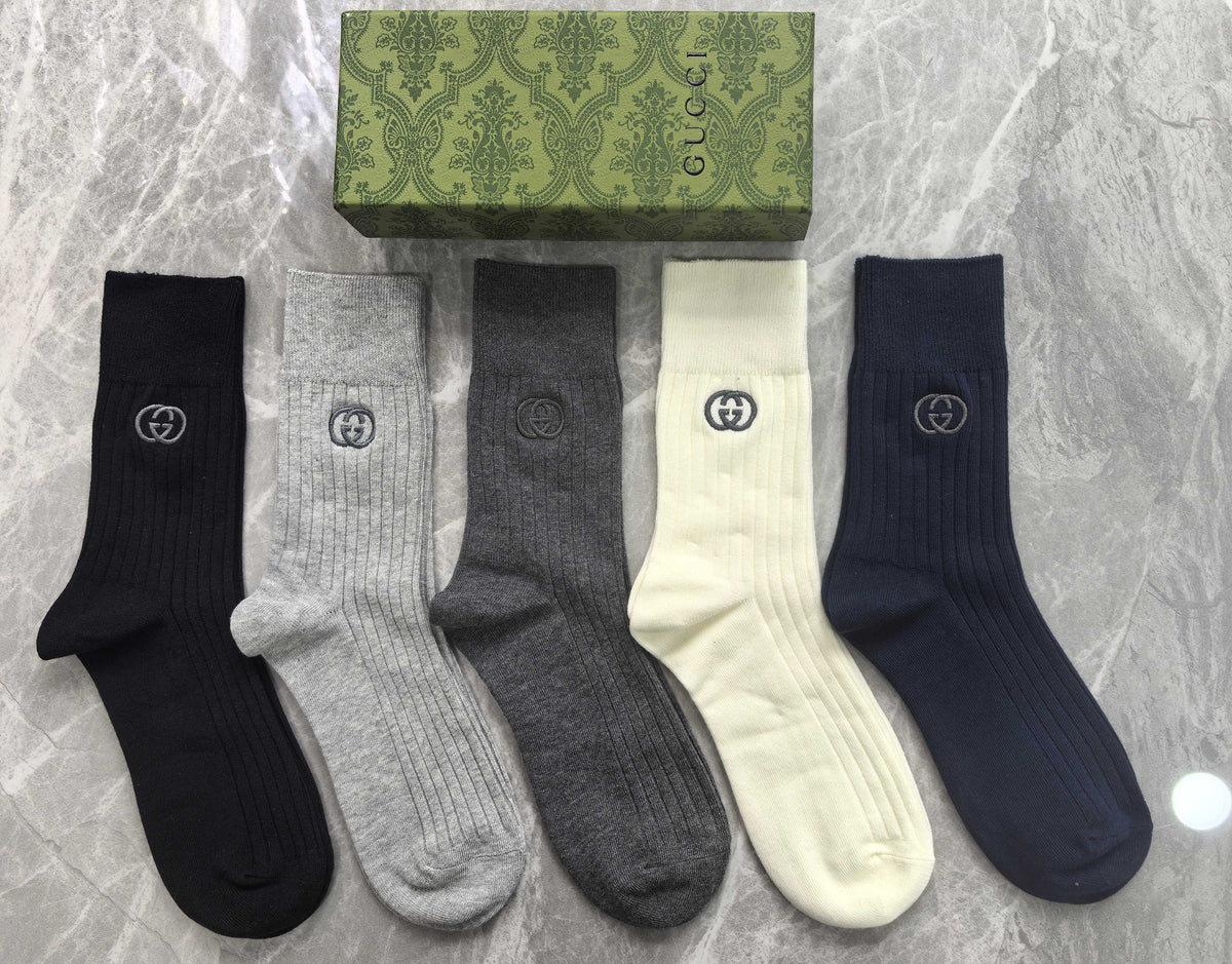 Gucci Cotton Crew Socks - 5-Pair Pack