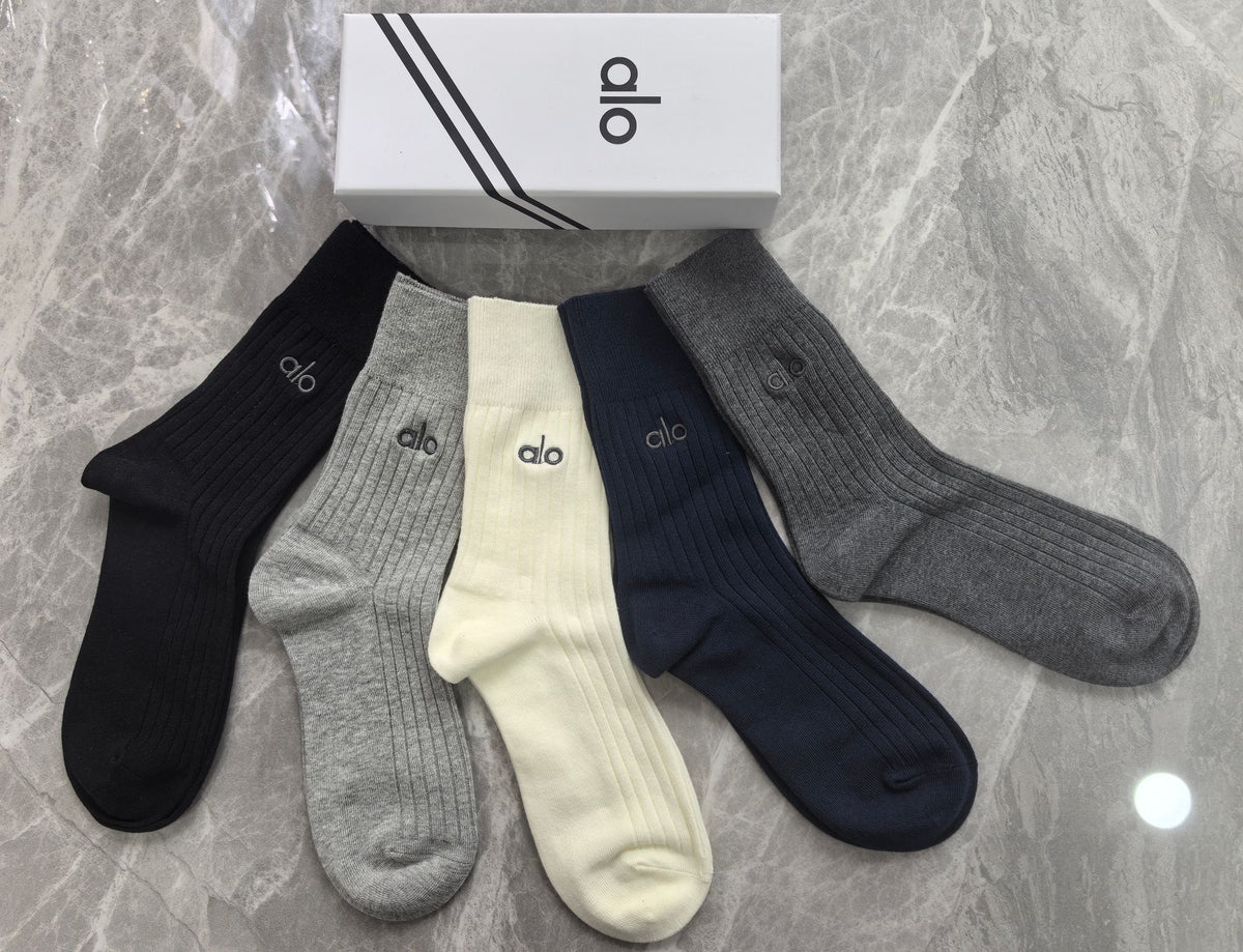 Alo Cotton Crew Socks - 5-Pair Pack