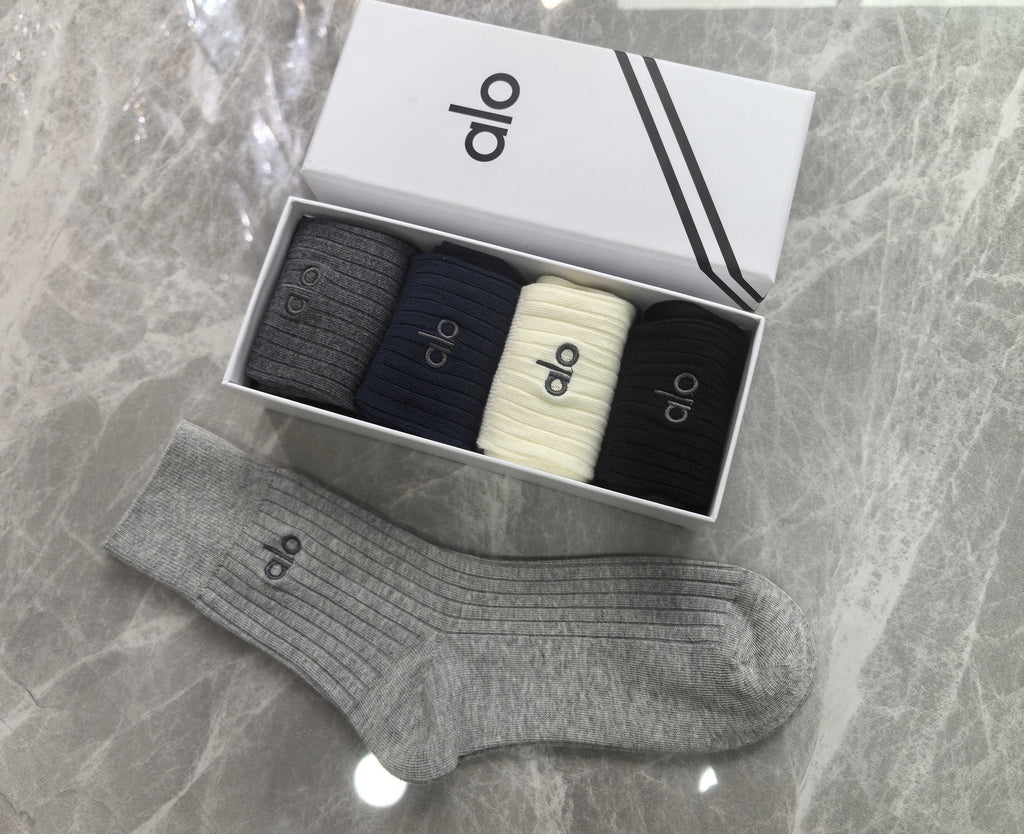 Alo Simple Wordmarks Crew Socks - 5-Pair Set