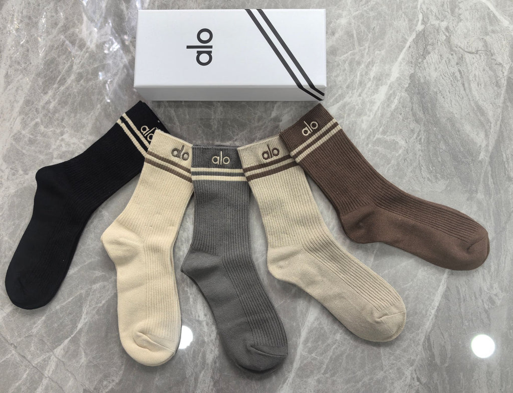 Alo Cotton Crew Socks - 5-Pair Pack