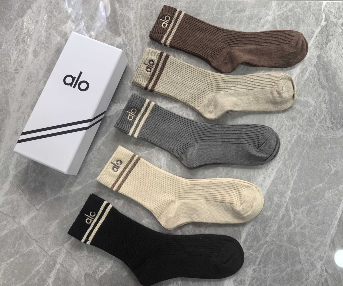 Alo Cotton Crew Socks - 5-Pair Pack