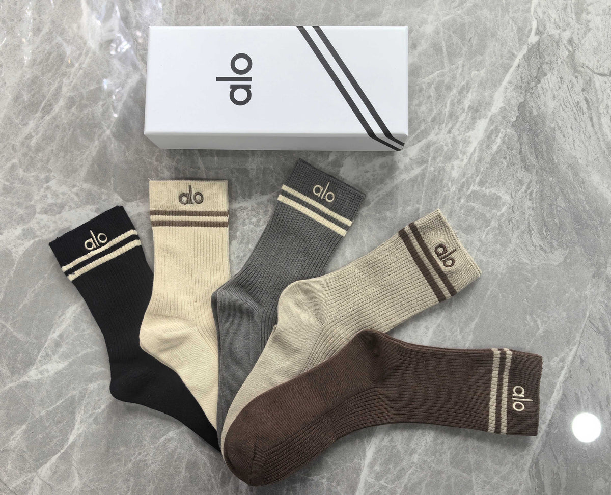 Alo Cotton Crew Socks - 5-Pair Pack