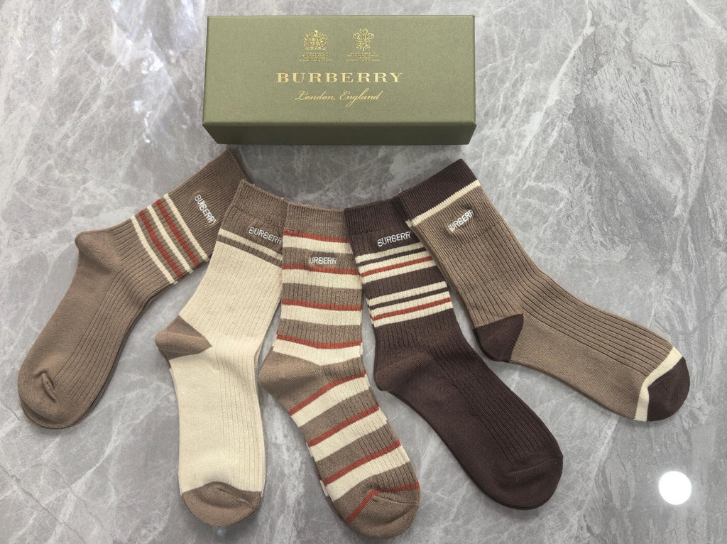 Burberry Cotton Crew Socks - 5-Pair Pack